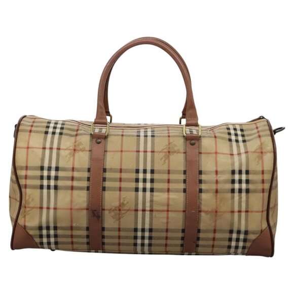 Burberrys Nova Check Boston Bag PVC Beige Auth hk2346 - Picture 3 of 16
